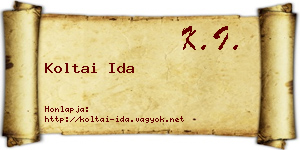 Koltai Ida névjegykártya